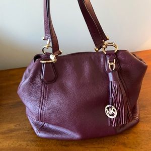 Michael Kors burgundy leather shoulder/tote bag